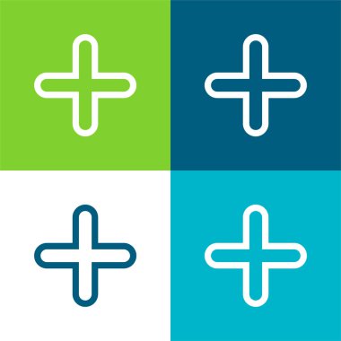 Çapraz Özetlenmiş Sembol Düz Renk minimal simgesi seti ekle