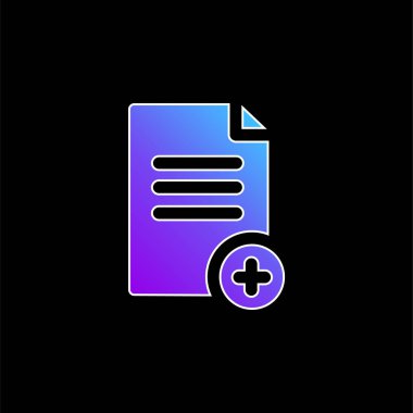 Dosya mavi gradyan vektör simgesi ekle