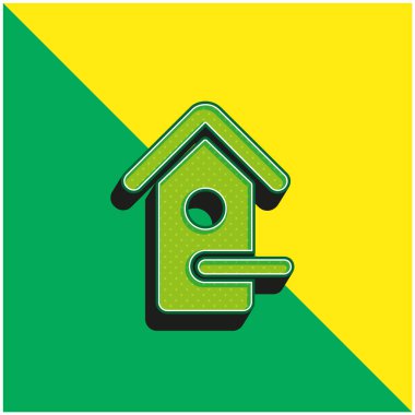 Bird House Green and yellow modern 3d vector icon logo clipart