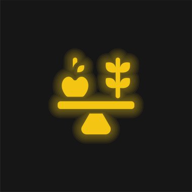 Sarı parlak neon simgesini dengele