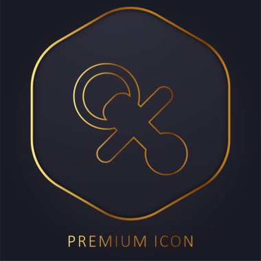 Baby Pacifier golden line premium logo or icon clipart