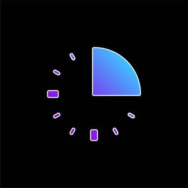 15 Minutes blue gradient vector icon clipart