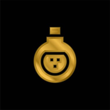 Antidote gold plated metalic icon or logo vector clipart