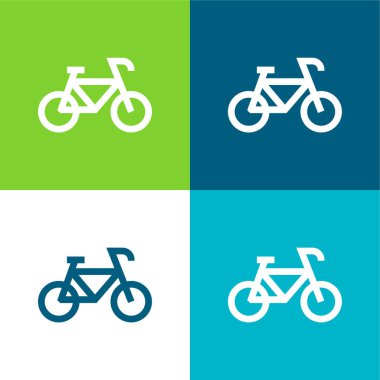 Motosiklet Düz 4 renk simgesi seti