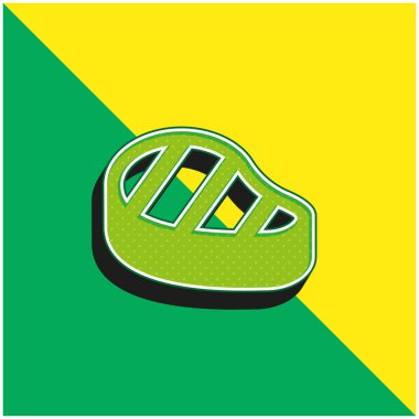 Biftek yeşili ve üç boyutlu modern vektör logosu