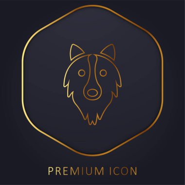 Border Collie Head Altın Hat prim logosu veya simgesi