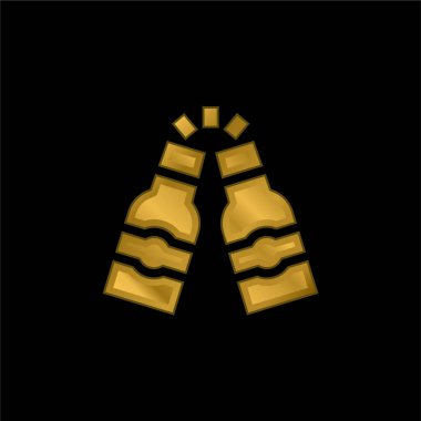 Bira altın kaplama metalik simge veya logo vektörü