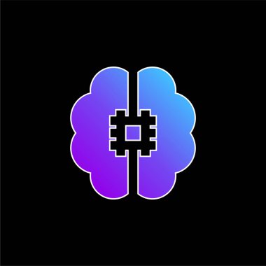 Yapay Zeka mavi gradyan vektör simgesi