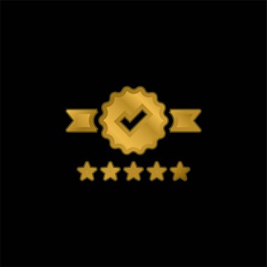 Rozet altın kaplama metalik simge veya logo vektörü