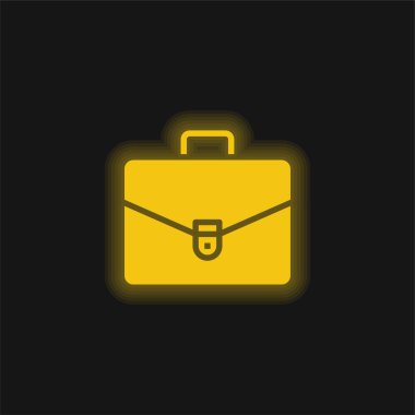 Evrak çantası sarı parlak neon simgesi