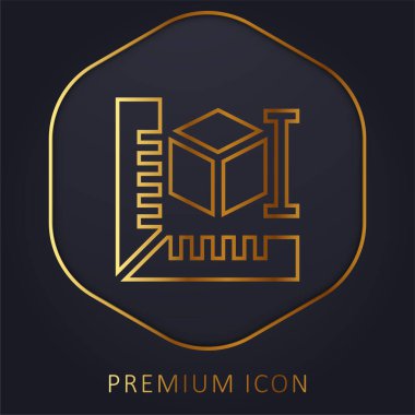 3d Yazıcı Altın Satır prim logosu veya simgesi