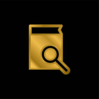 Kitap Arama Arayüzü Simgesi Altın kaplı metalik simge veya logo vektörü