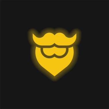 Sakal sarısı parlak neon simgesi