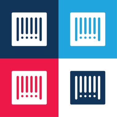 Barkod mavi ve kırmızı dört renk en küçük simge kümesi