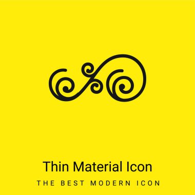 Asymmetrical Floral Design Of Spirals minimal bright yellow material icon clipart