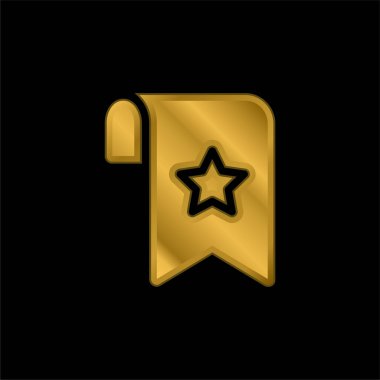 Yer imi altın kaplamalı metalik simge veya logo vektörü