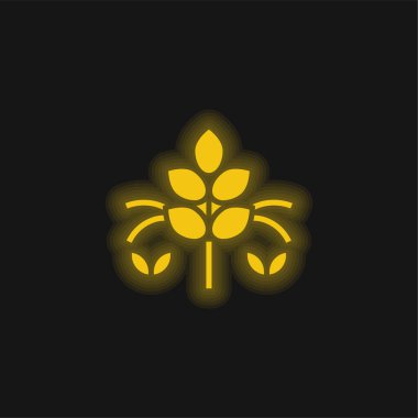 Agronomi sarı parlak neon simgesi