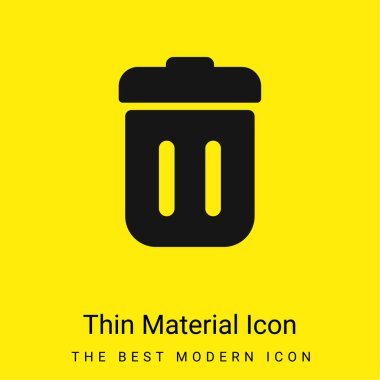 Bin With Lid minimal bright yellow material icon clipart