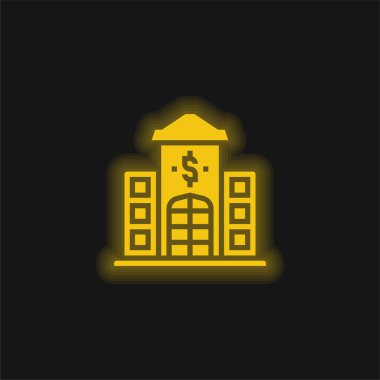 Bankanın sarı parlak neon simgesi