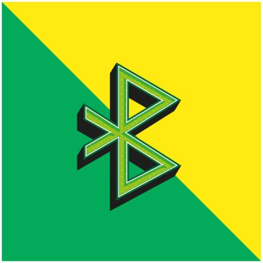 Bluetooth Yeşil ve Sarı 3D vektör simgesi logosu