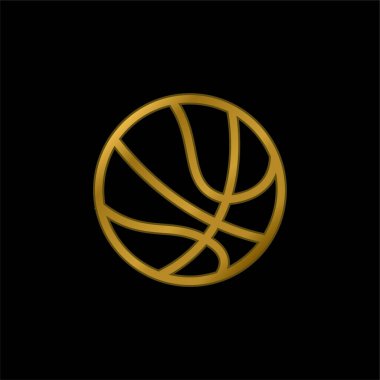 Basketbol Topu Varyasyon altın kaplama metalik simge veya logo vektörü