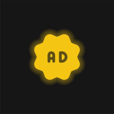 Sarı parlayan neon simgesi ilanları