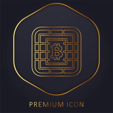 Sim Card 'da Bitcoin Sembolü Altın Hat prim logosu veya simgesi