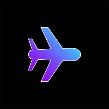 Uçak mavi gradyan vektör simgesi