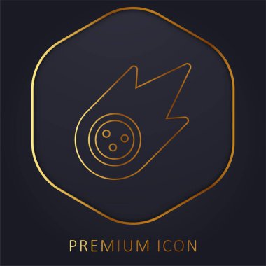 Asteroid golden line premium logo or icon clipart