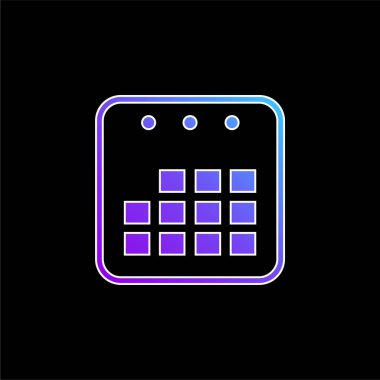 Yıllık Takvim Sayfa mavi eğimli vektör simgesi