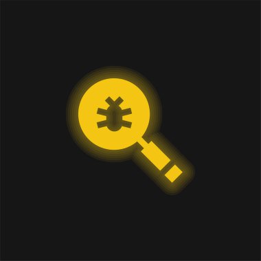 Antivirüs sarı parlayan neon simgesi