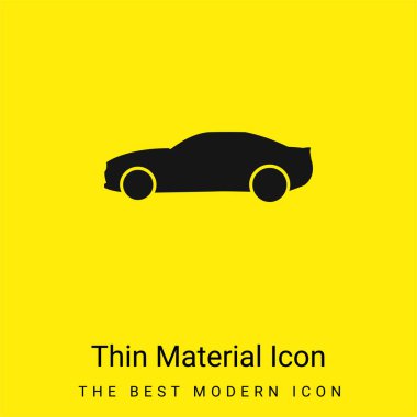 Black Big Car Side View minimal bright yellow material icon clipart
