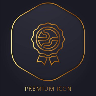 Altın çizgi prim logosu veya simgesi