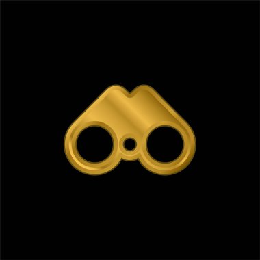 Dürbün altın kaplama metalik simge veya logo vektörü