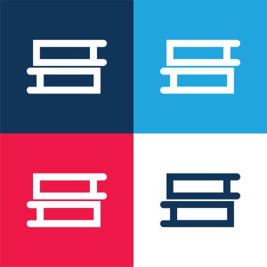 Top View 'dan Çift Kitaplar Mavi ve Kırmızı Minimum Renk Simgesi