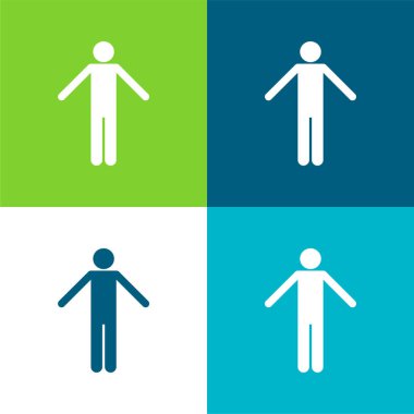 Temel Şekil Düz 4 renk en küçük simge kümesi