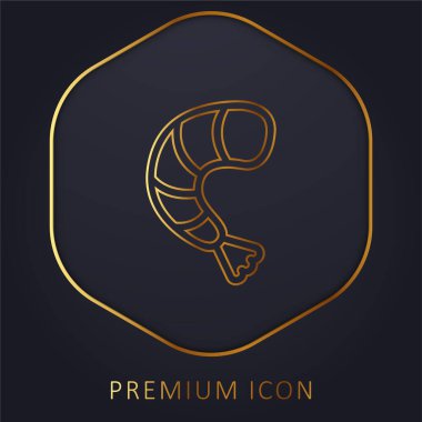 Büyük Karides altın çizgisi logosu veya simgesi