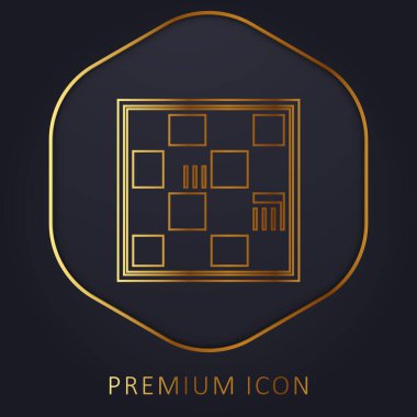 Kitaplık altın satırı premium logosu veya simgesi