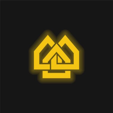Alliedhouse Logosu sarı parlayan neon simgesi