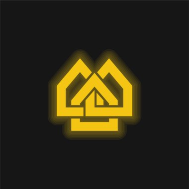 Alliedhomes Logo yellow glowing neon icon clipart