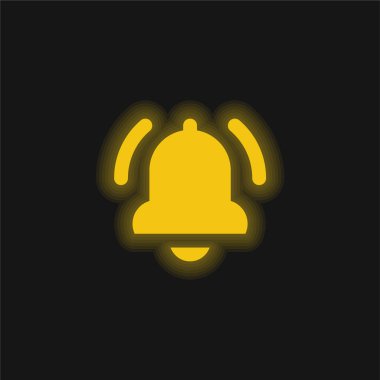 Alarm sarı parlayan neon simgesi