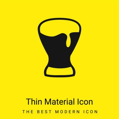Beer Glass minimal bright yellow material icon clipart
