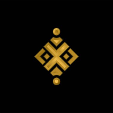 Soyut altın kaplama metalik simge veya logo vektörü