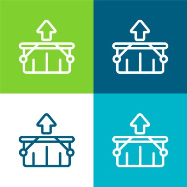 Basket Düz 4 renk en küçük simge kümesi