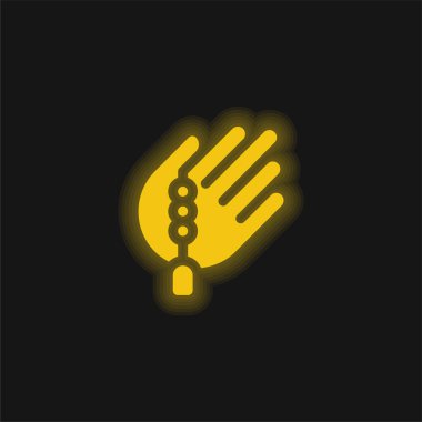 Boncuk sarısı parlak neon simgesi