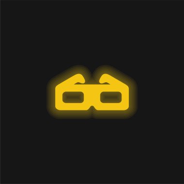 3d Gözlük Sarı Parlak Neon simgesi