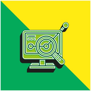 Analyst Green and yellow modern 3d vector icon logo clipart