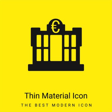 Bank Building Of Euros minimal bright yellow material icon clipart
