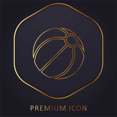 Plaj topu altın çizgisi logosu veya simgesi