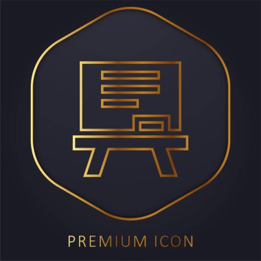 Karatahta altın çizgi prim logosu veya simgesi
